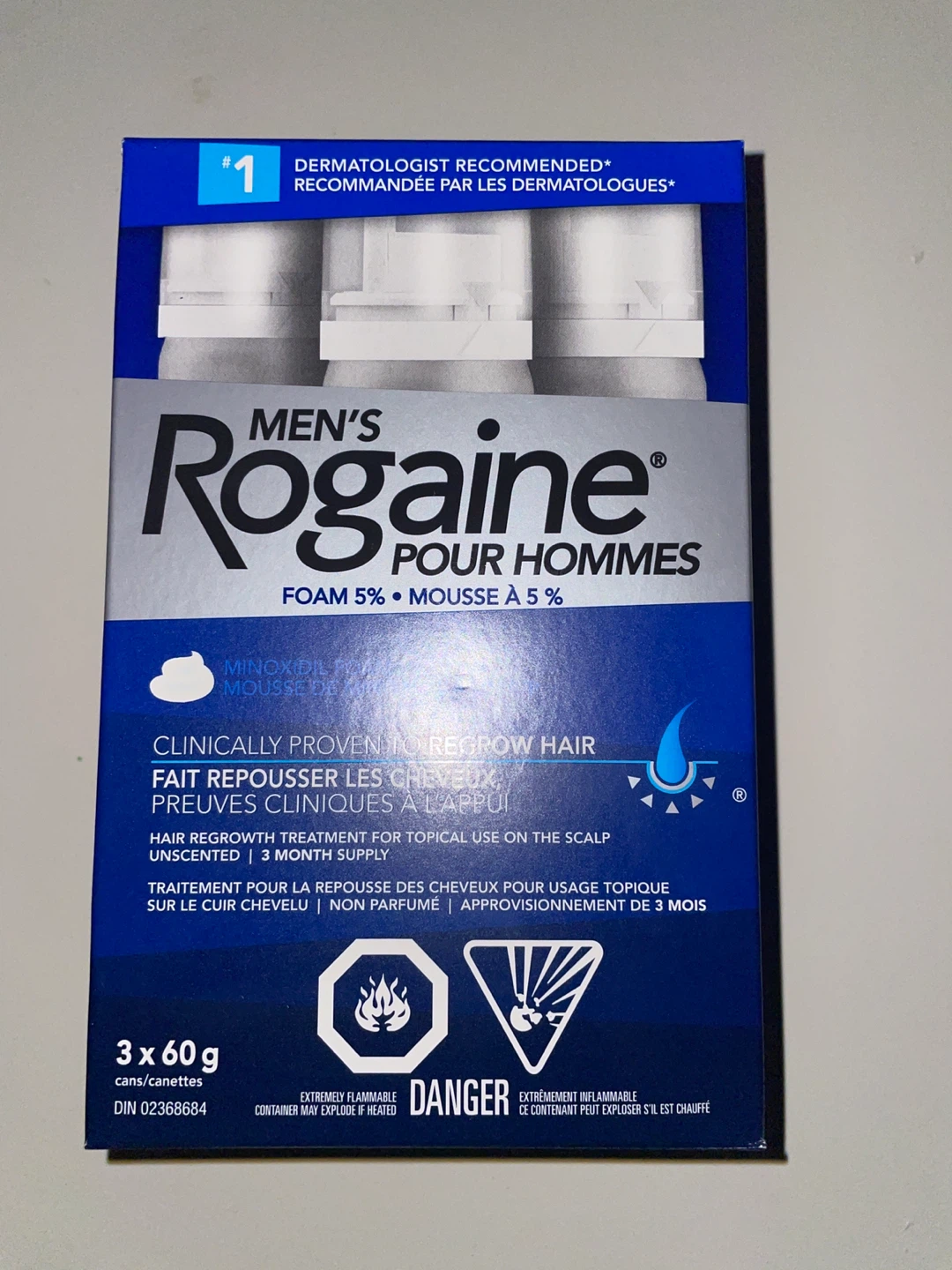 Men's Rogaine Foam 5% Hair Regrowth Treatment (3 x 60g)