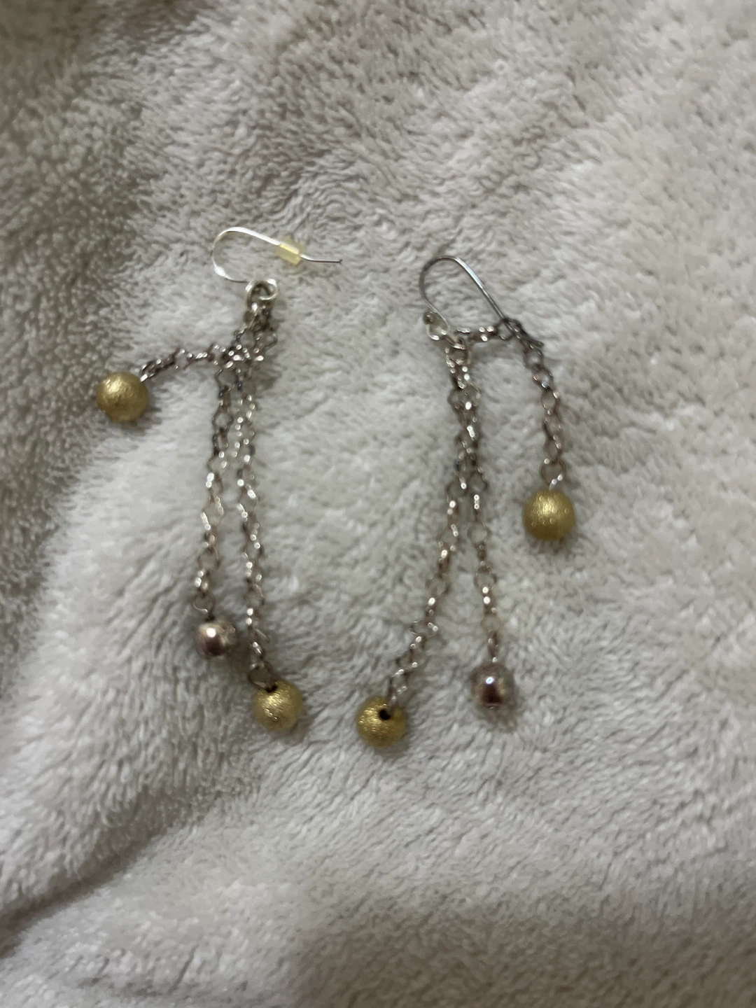 ⚽️Dangle Earrings with Gold and Silver Beads