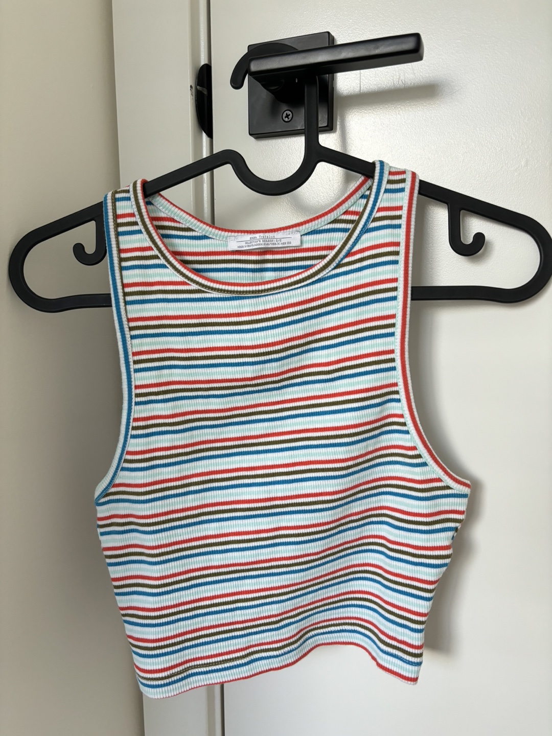 ZARA Ribbed Striped Crop Tank Top