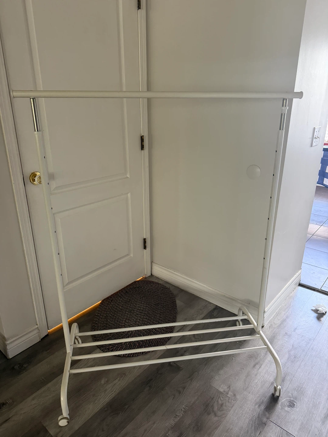 White Rolling Garment Rack - photo 2