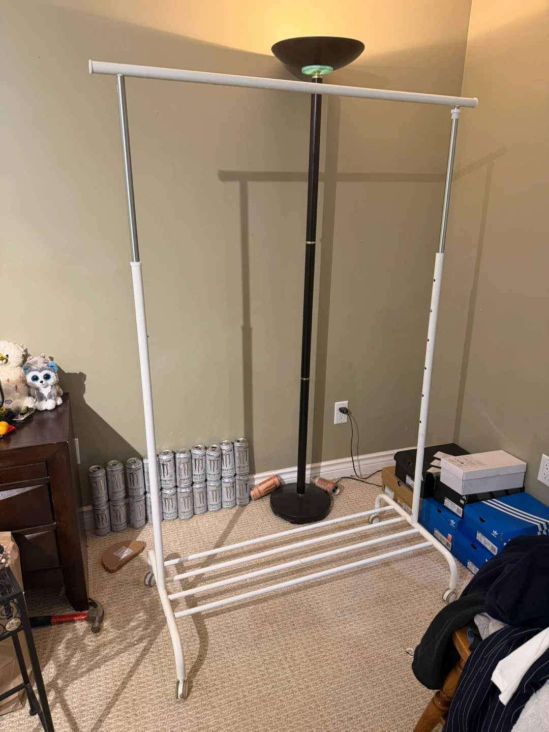 White Rolling Garment Rack