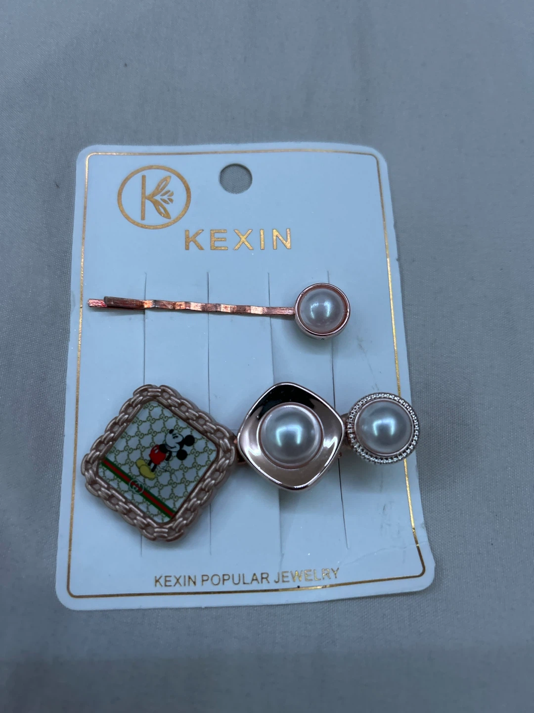 ⚽️ Disney Mickey Mouse Hair Pins Pearl Accents Set