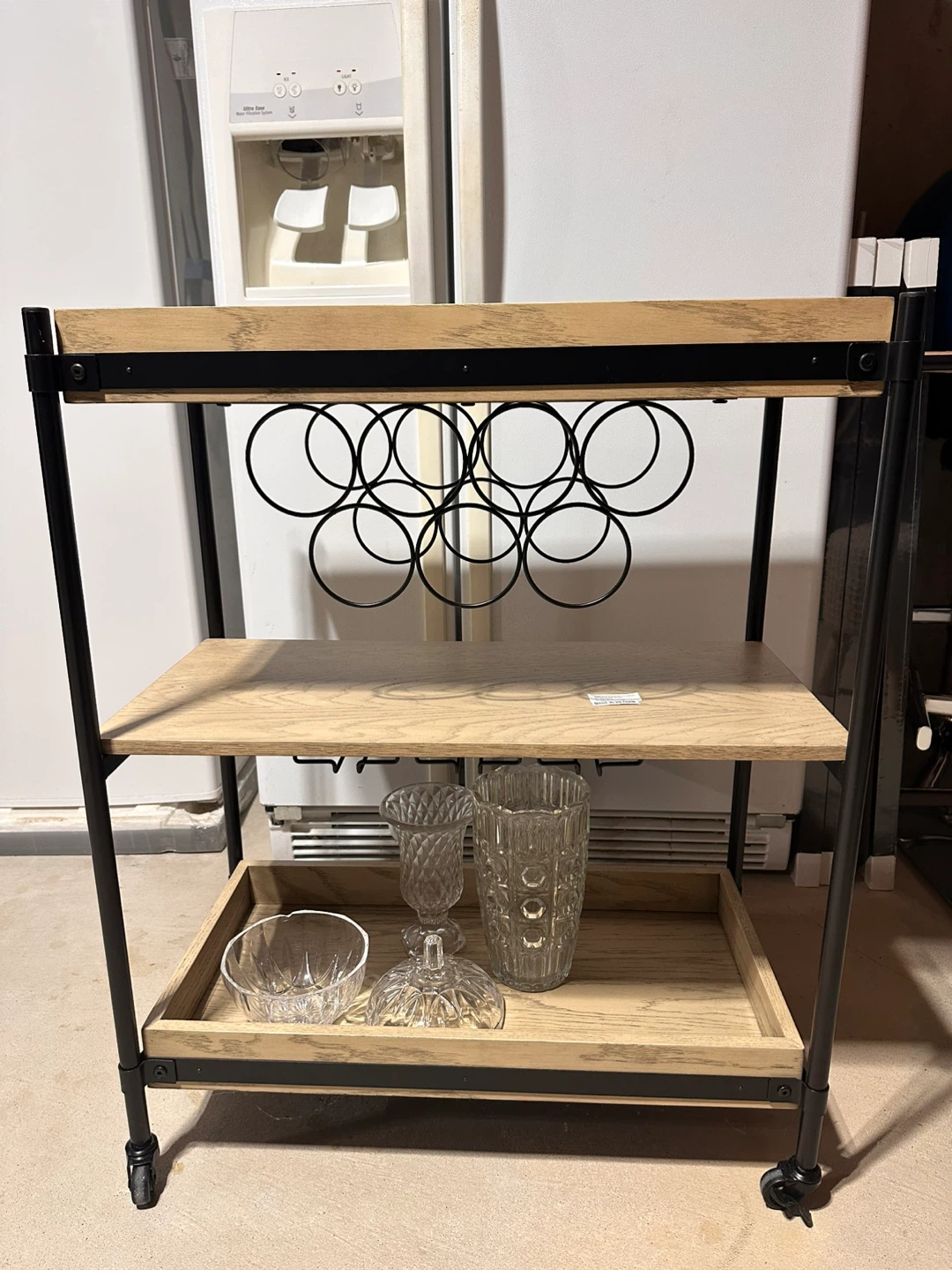 Bee n Willow Rolling Bar Cart with Wine Rack - photo 2