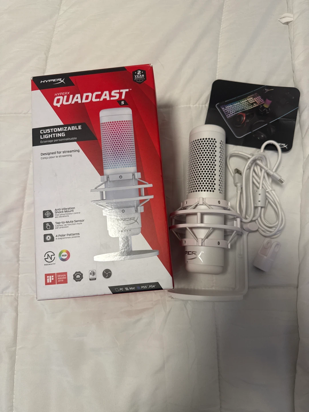 HyperX QuadCast S White Microphone - photo 3