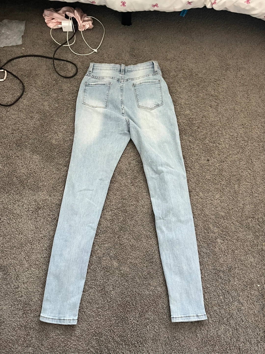 Light Wash Distressed Skinny Jeans XS - photo 2