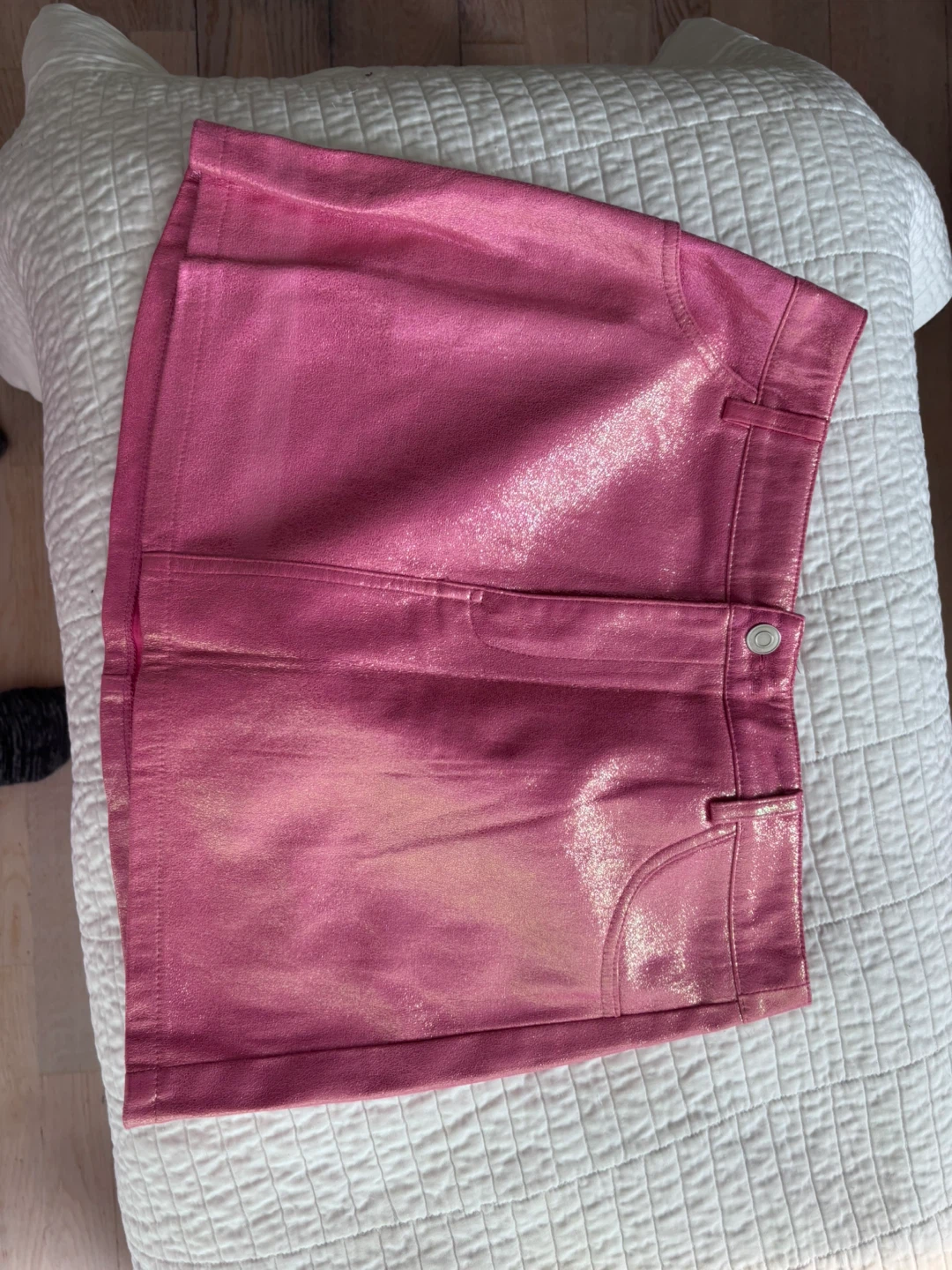 Shiny Pink Metallic Skirt