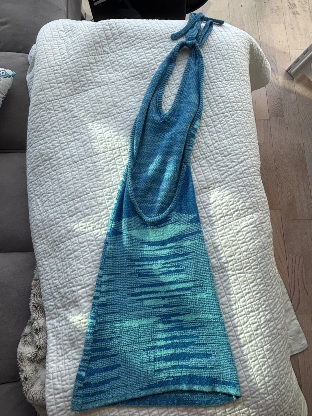 Blue Crochet Gradient Dress/Top - photo 2