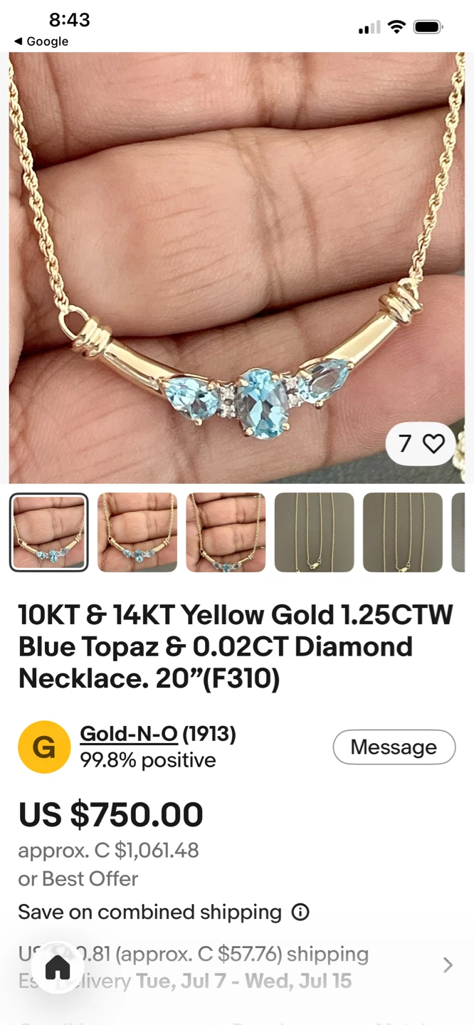 Topaz diamonds necklace - photo 2