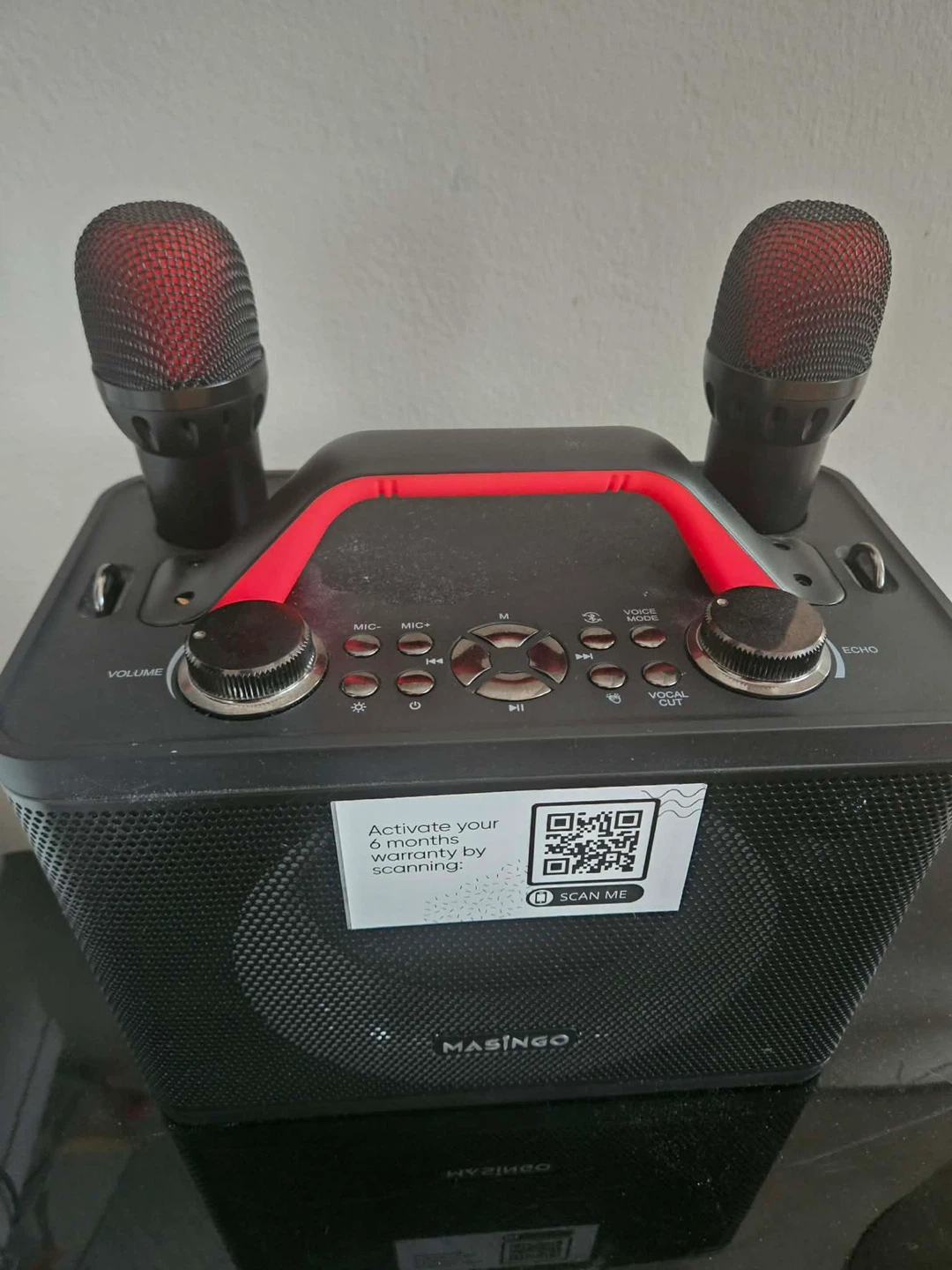 Masingo Portable Karaoke Machine with 2 Microphones