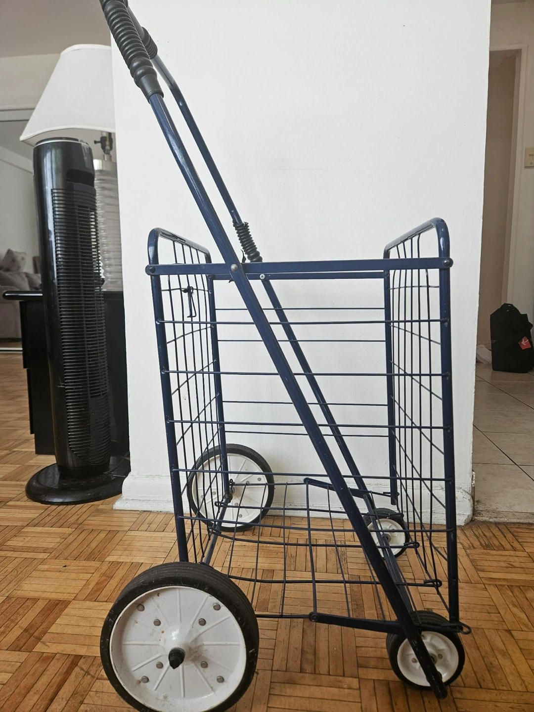 Blue Rolling Shopping Cart - photo 2
