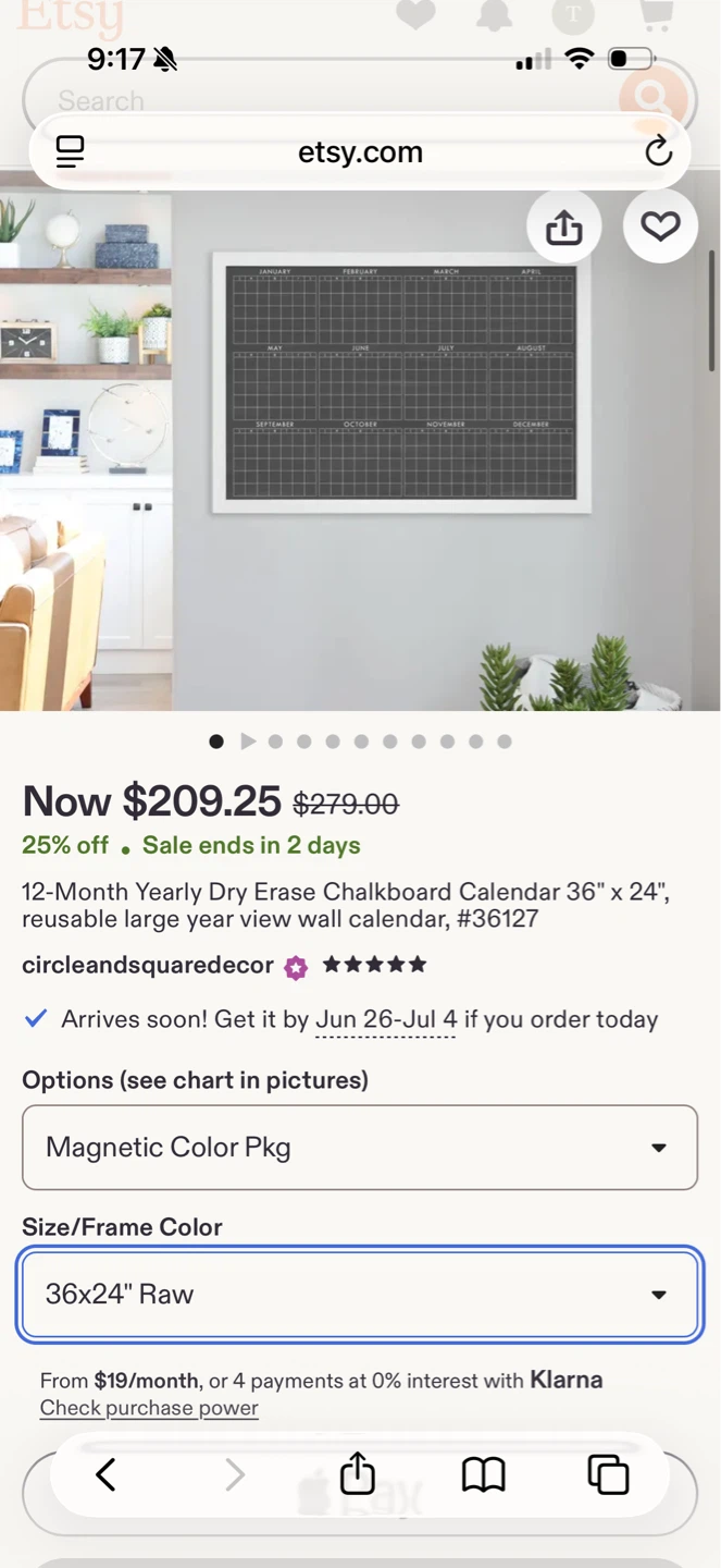 Magnetic dry erase board from Etsy - photo 5