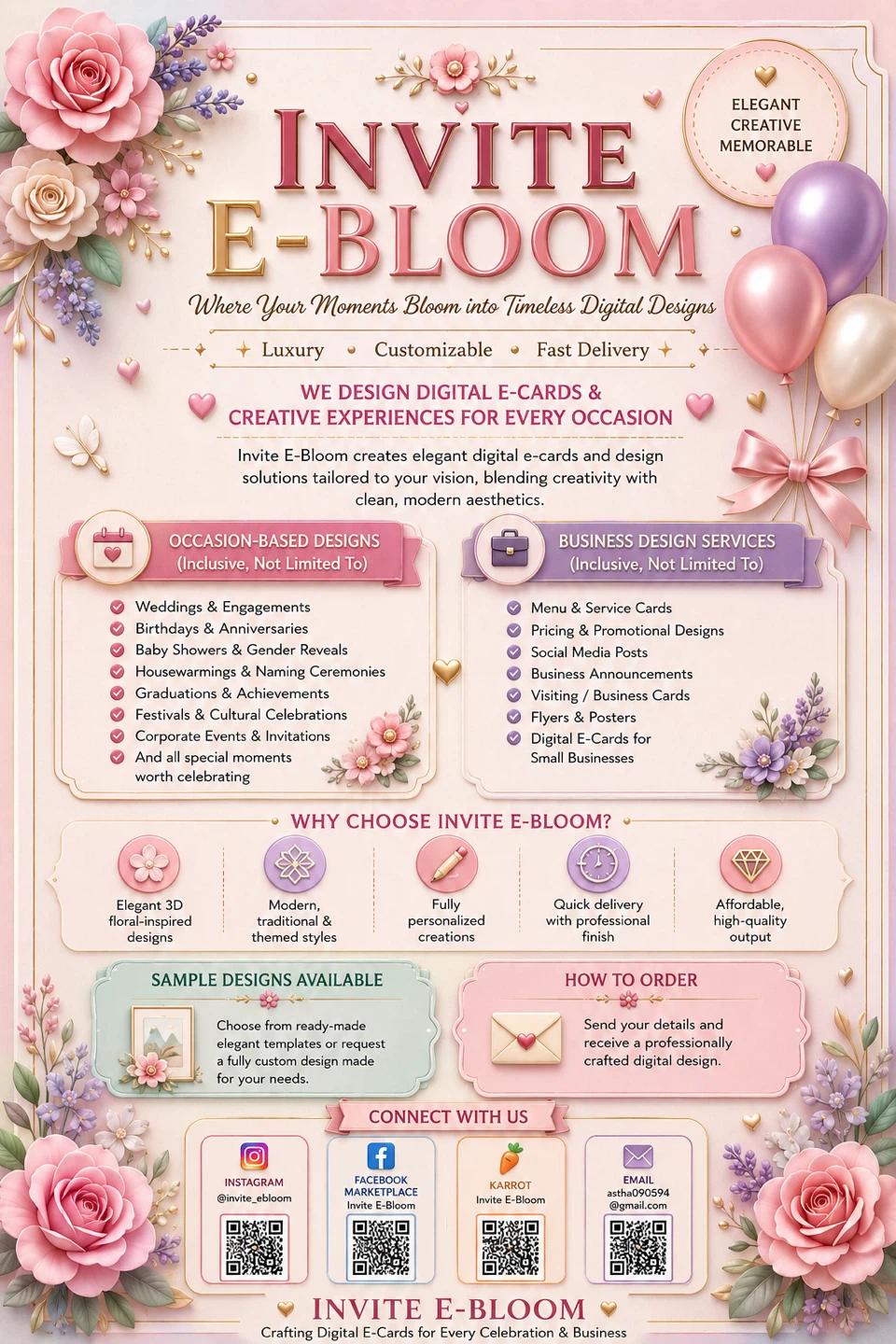 ⚽️Pet Grooming E-Card,Services  card list design- Invite E-Bloom - photo 4