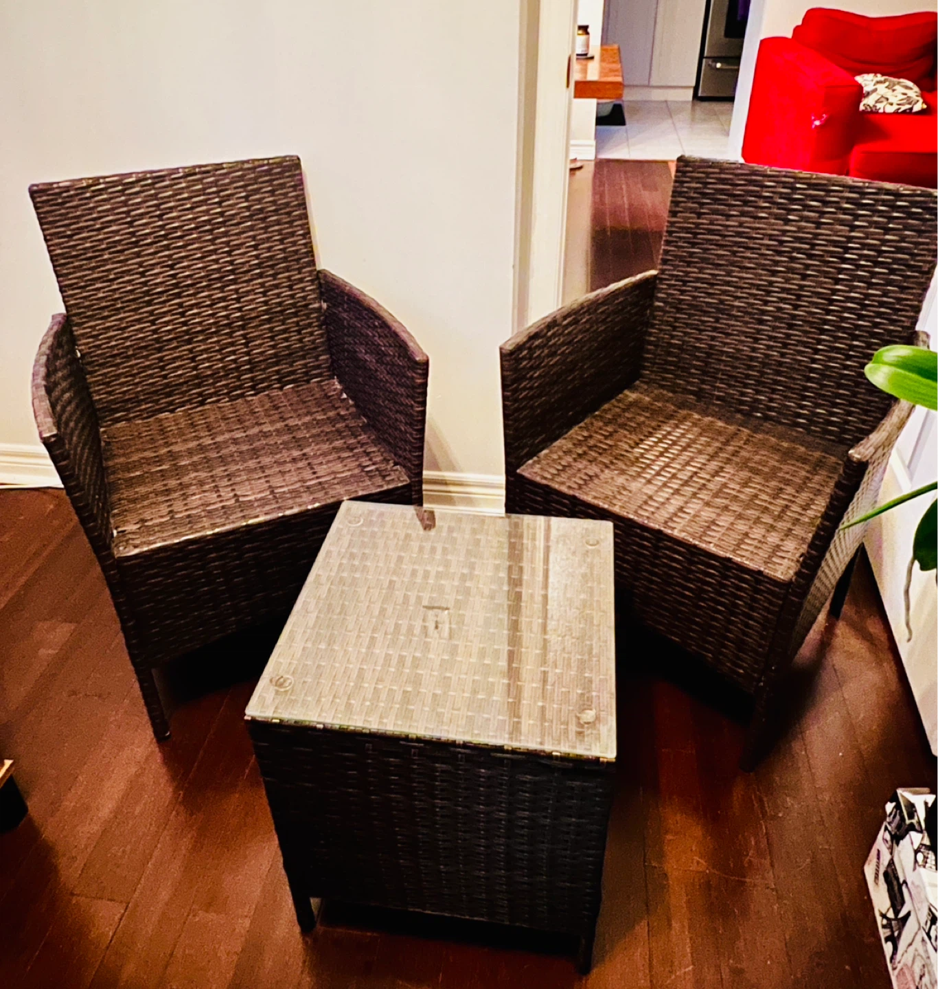 3 Piece Patio Rattan Seating Set