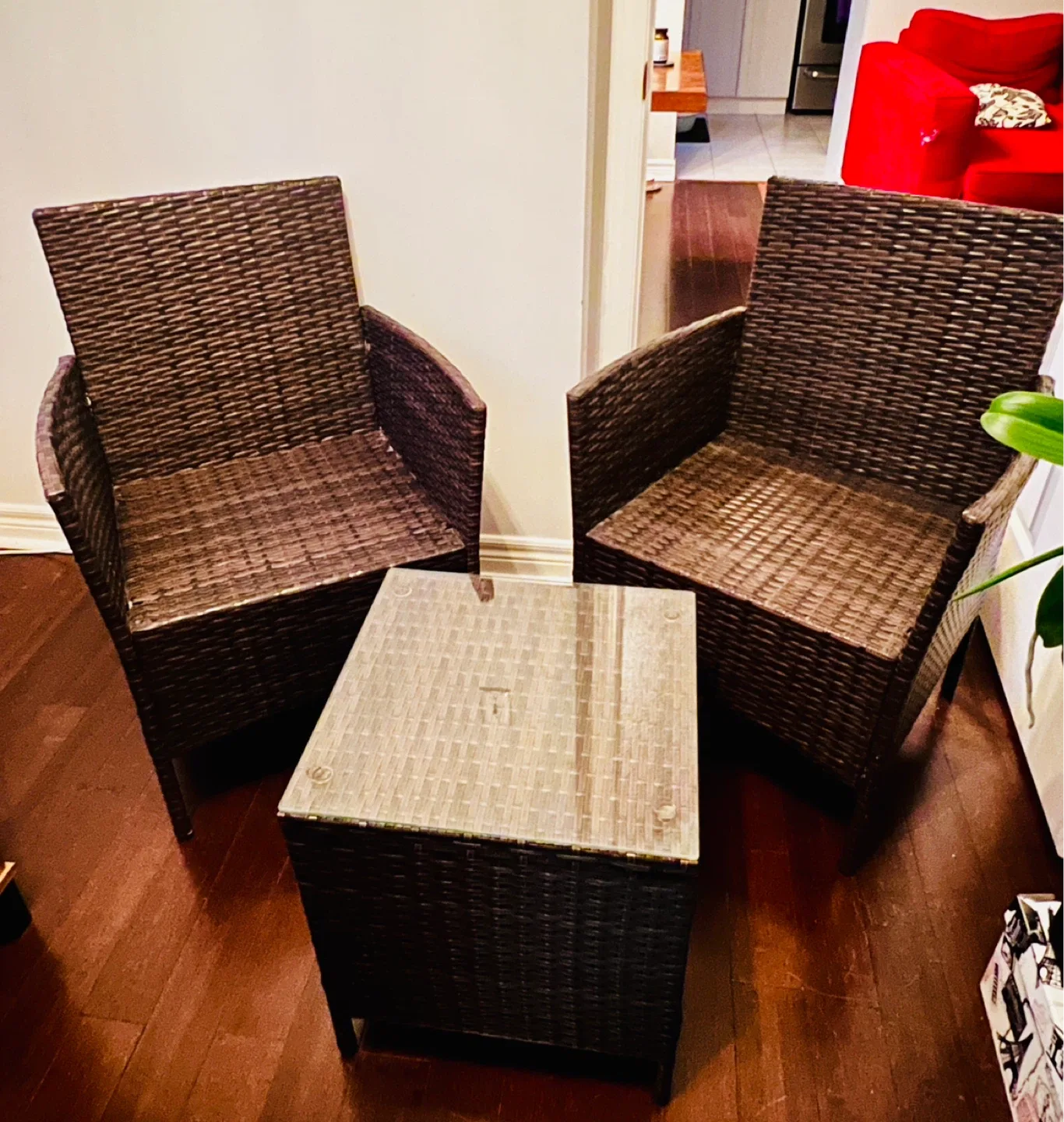 3 Piece Patio Rattan Seating Set