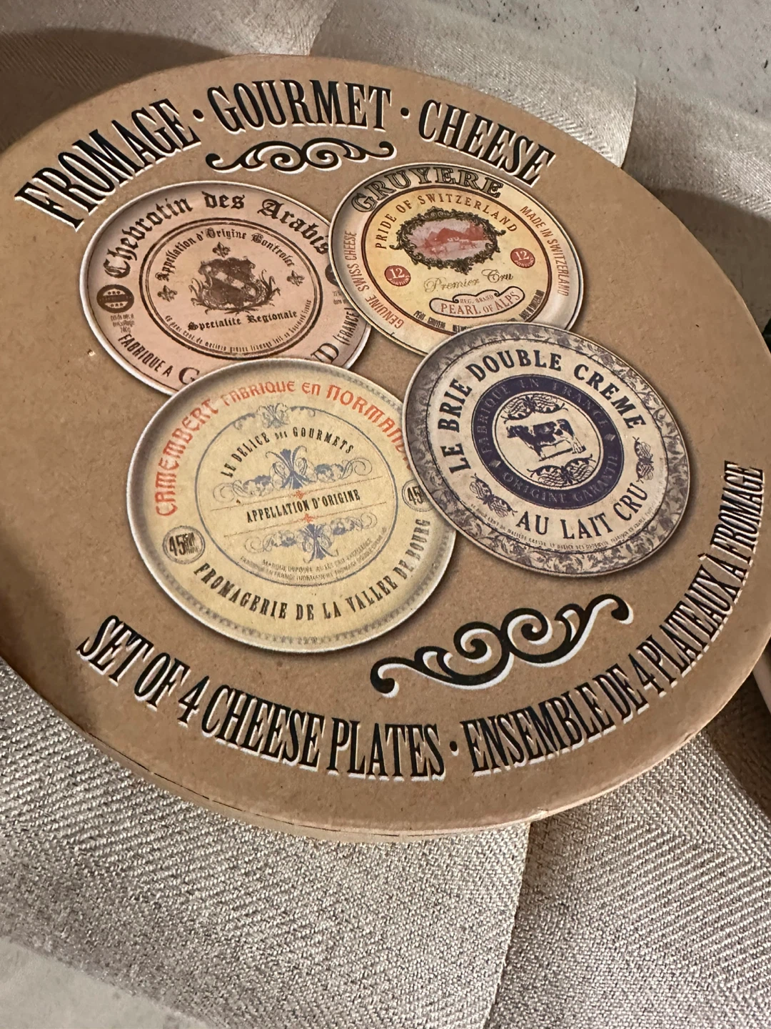 Set of 4 Gourmet Cheese Plates plus 8 side plates - photo 3