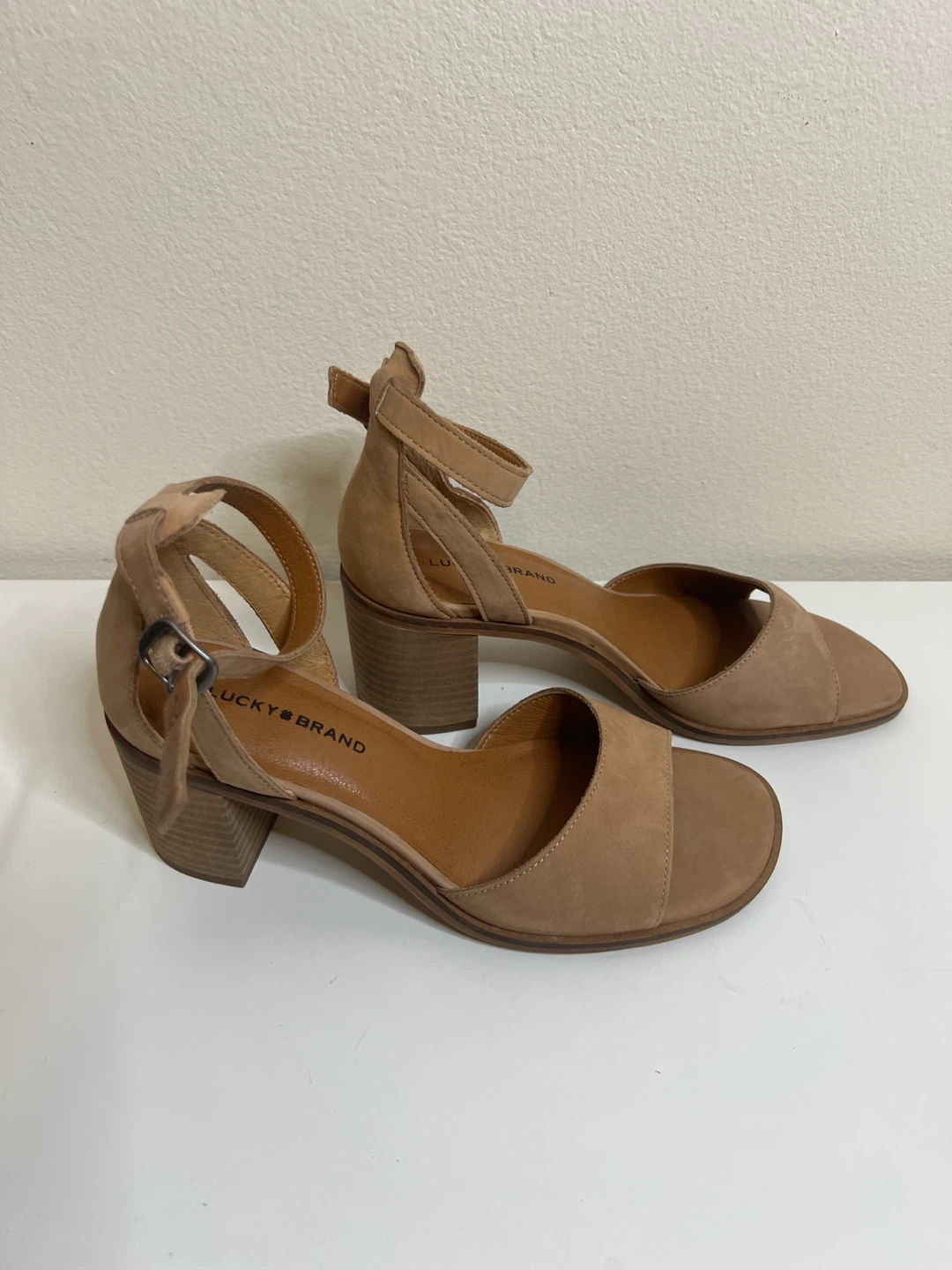 Lucky Brand Tan Suede Block Heel Sandals - photo 2