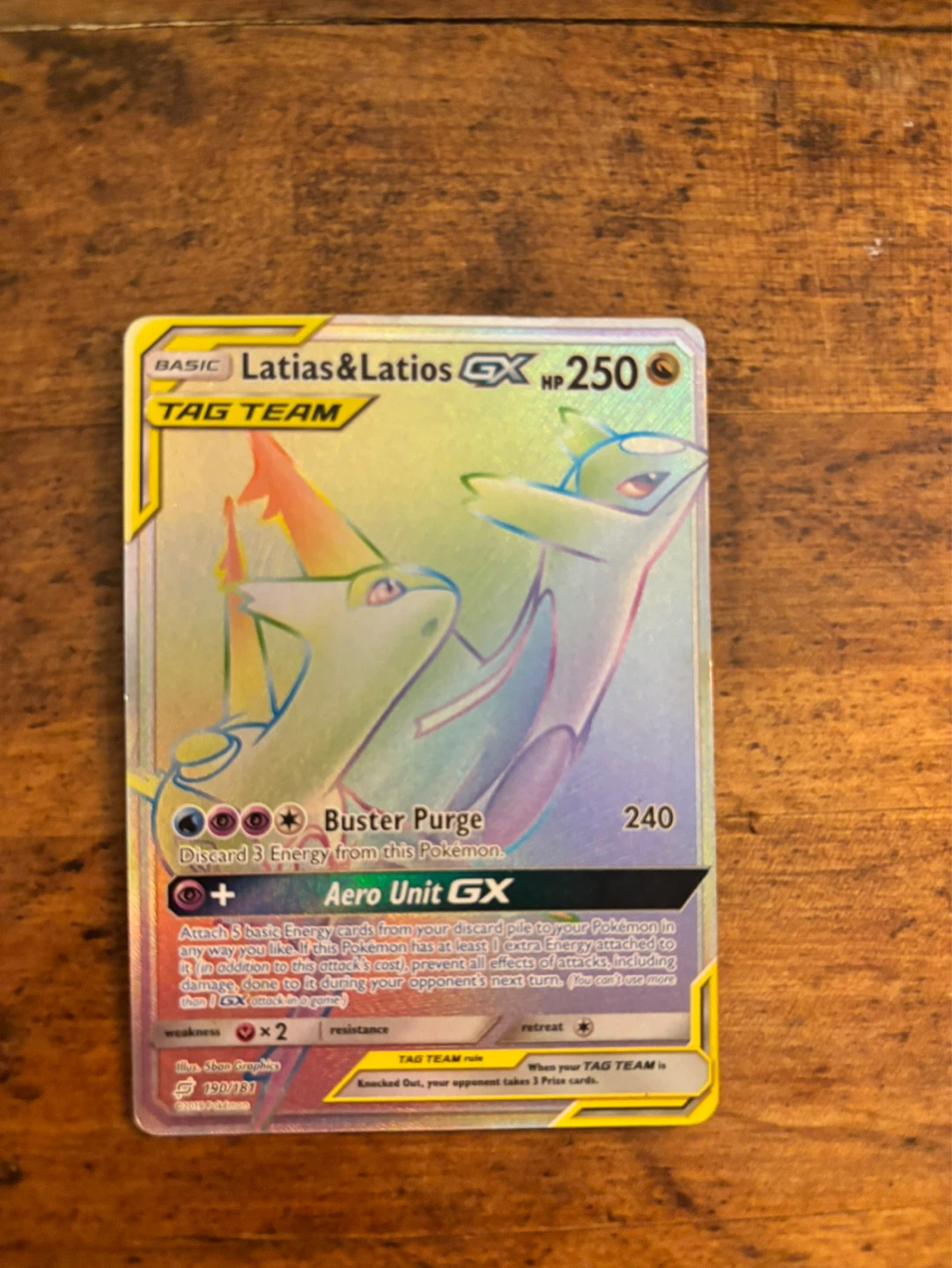 Pokemon Latias & Latios GX TAG TEAM Card 190/181