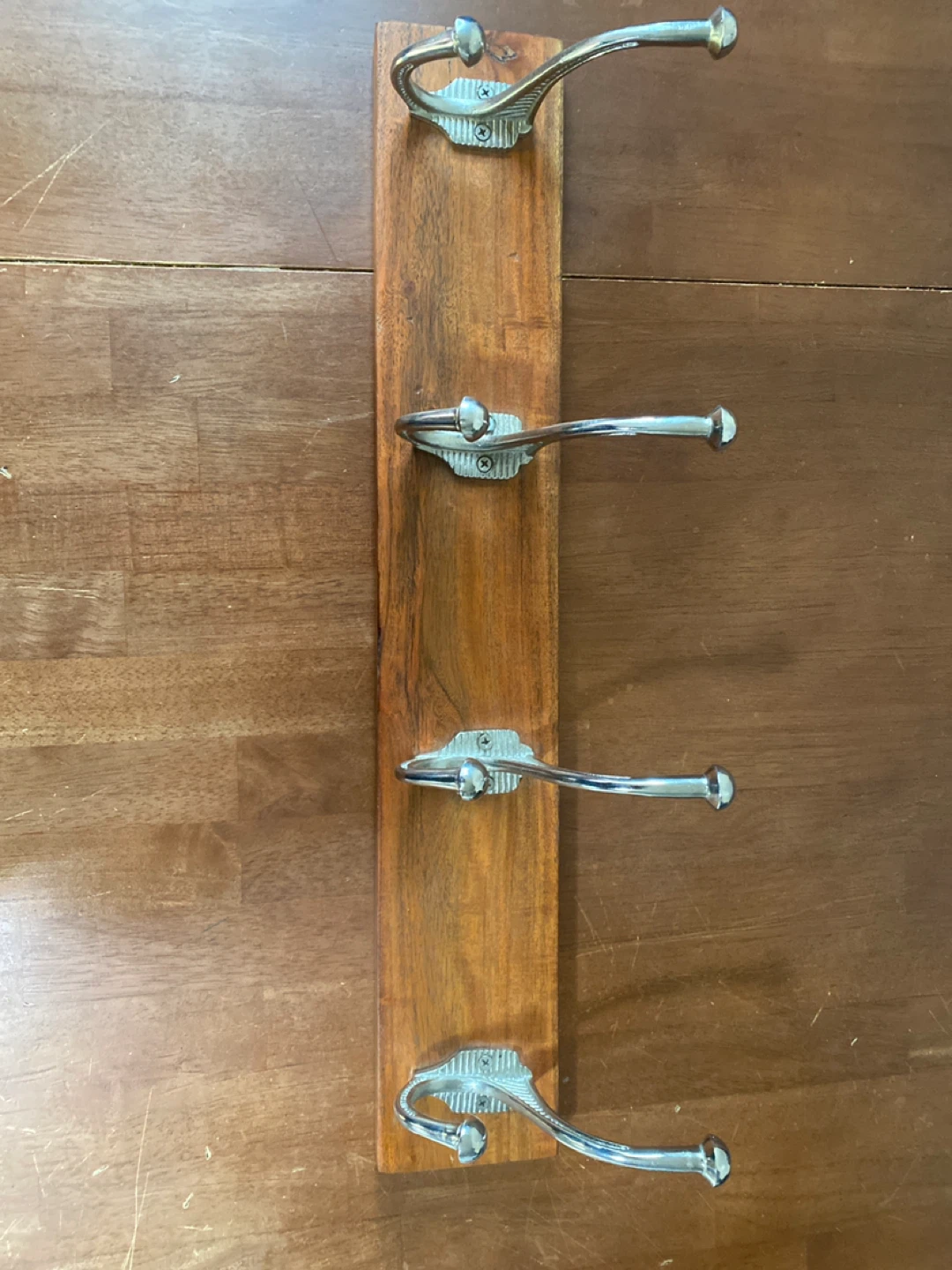 Wooden Coat Rack with 4 Hooks