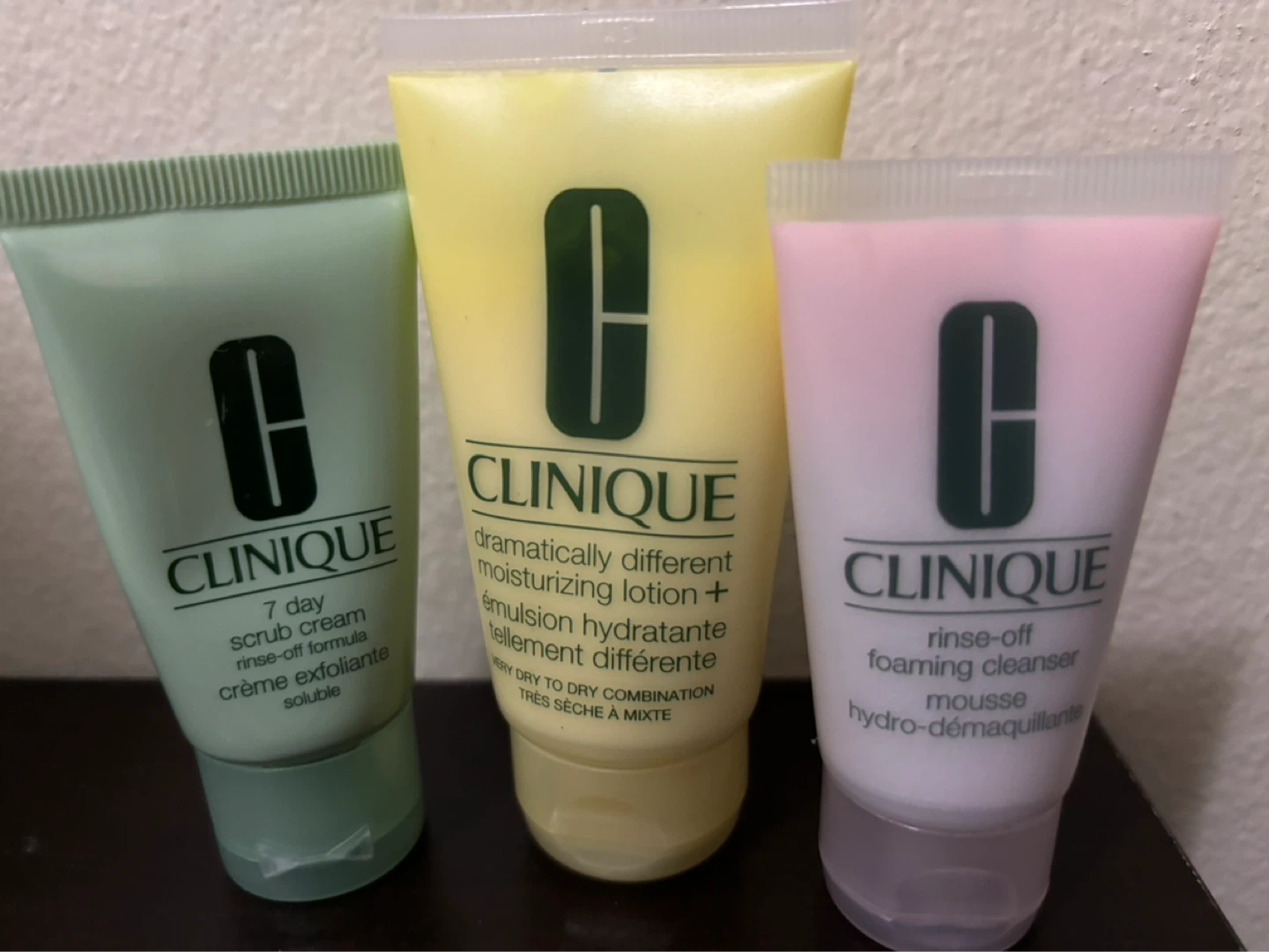 NEW-3 pc Clinique Skincare Travel Set (Scrub, Lotion & Cleanser)