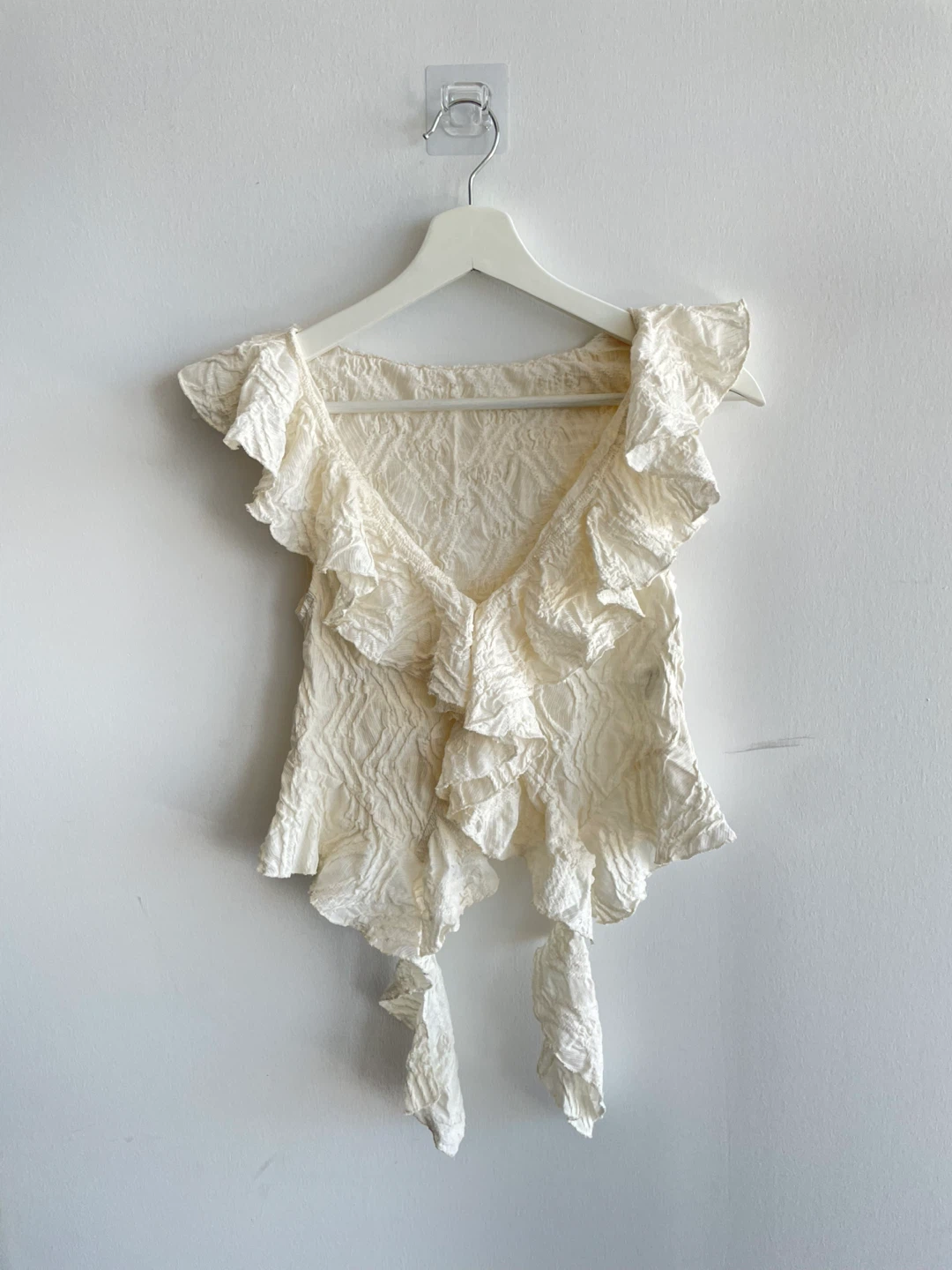 Cream Ruffle Top and Balloon Skirt Set, size S - photo 2