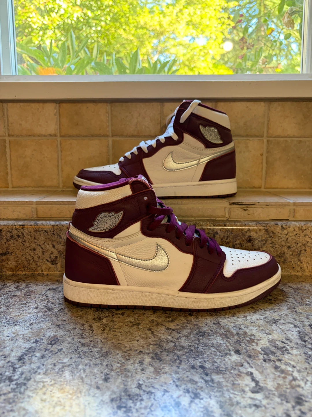 Nike Air Jordan 1 High Burgundy White Silver