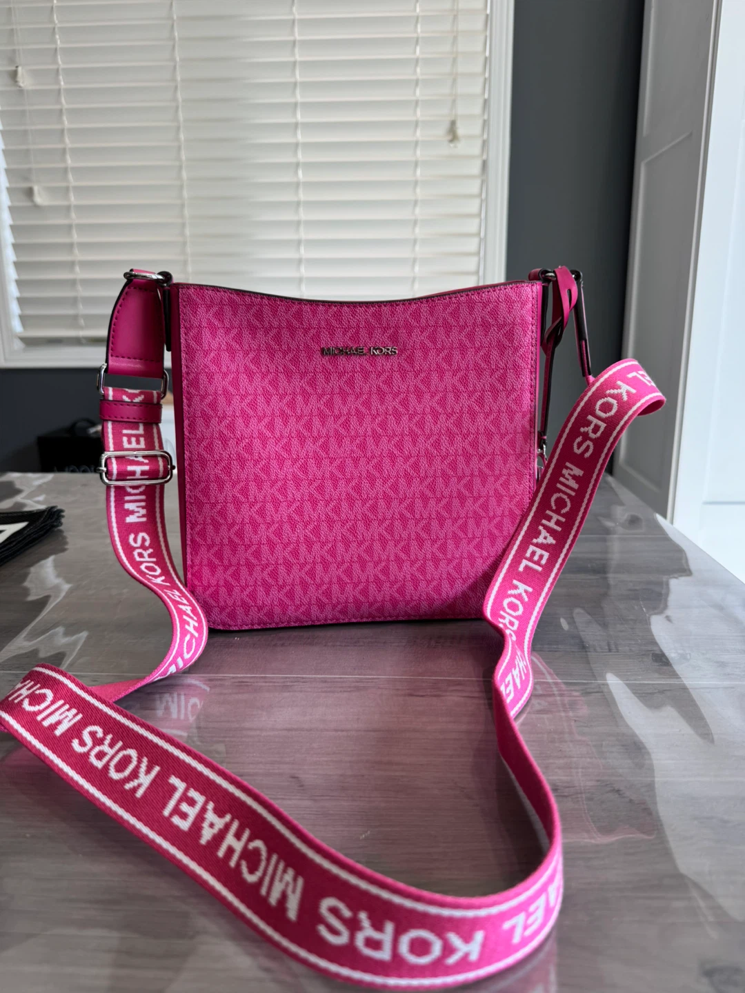 Michael Kors Pink MK Signature Crossbody Bag