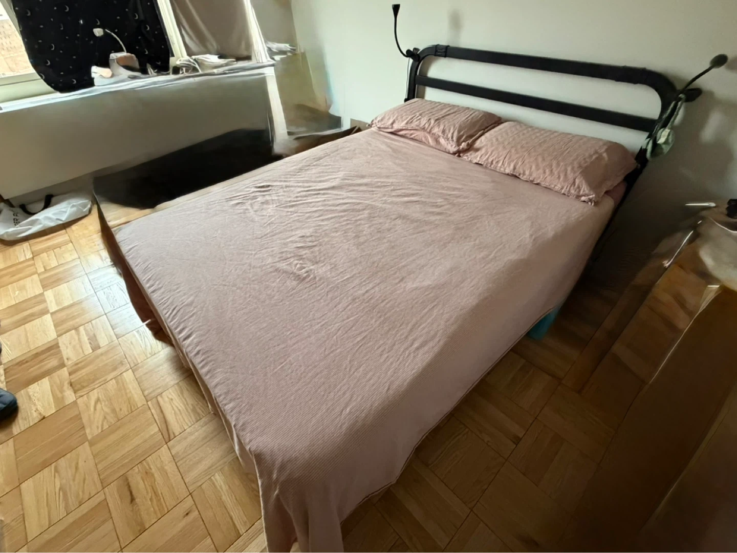 MOVING SALE - Black Metal Full Size Bed Frame and Mattress