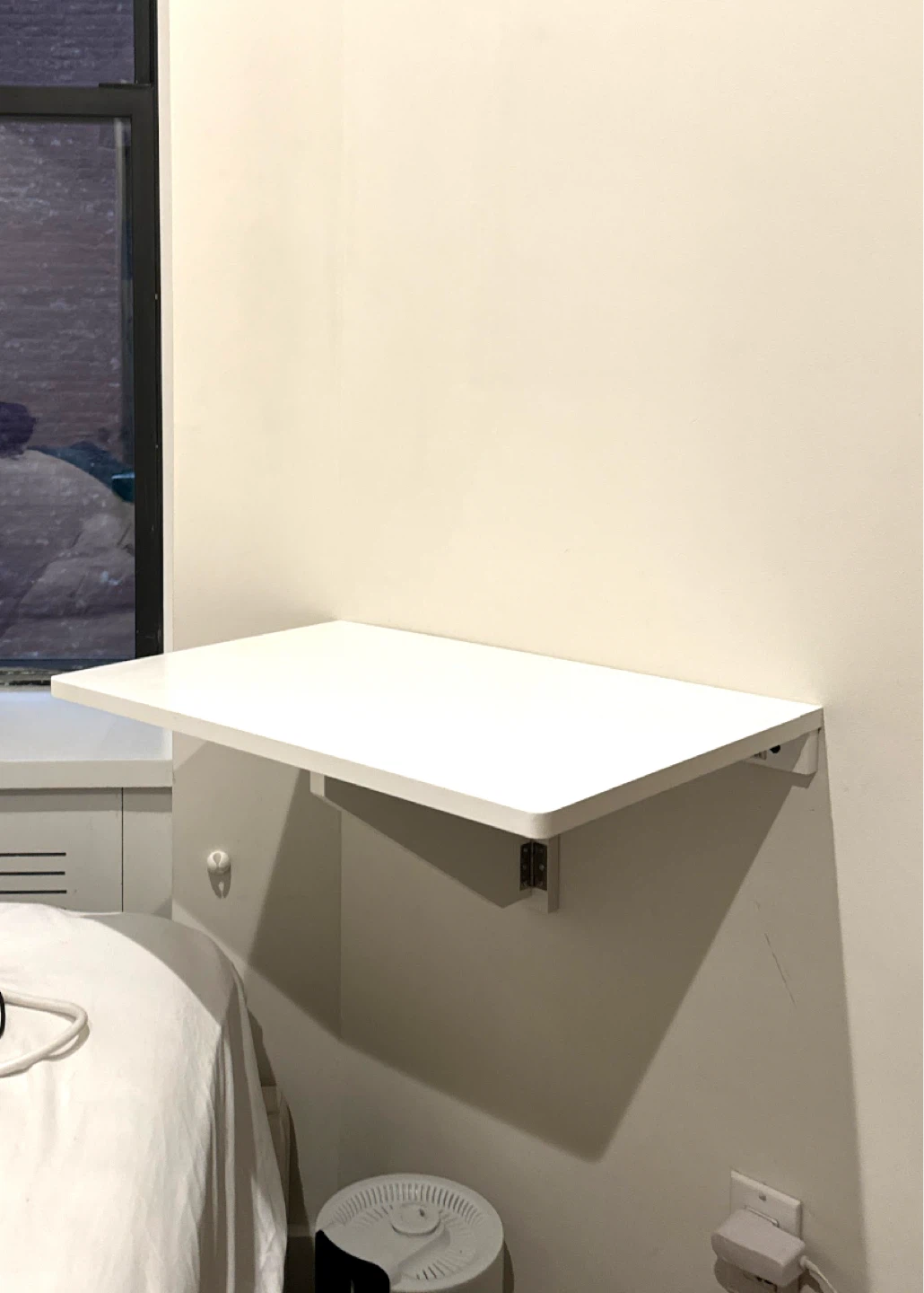 White Wall-Mounted Foldable Folding Table - photo 4