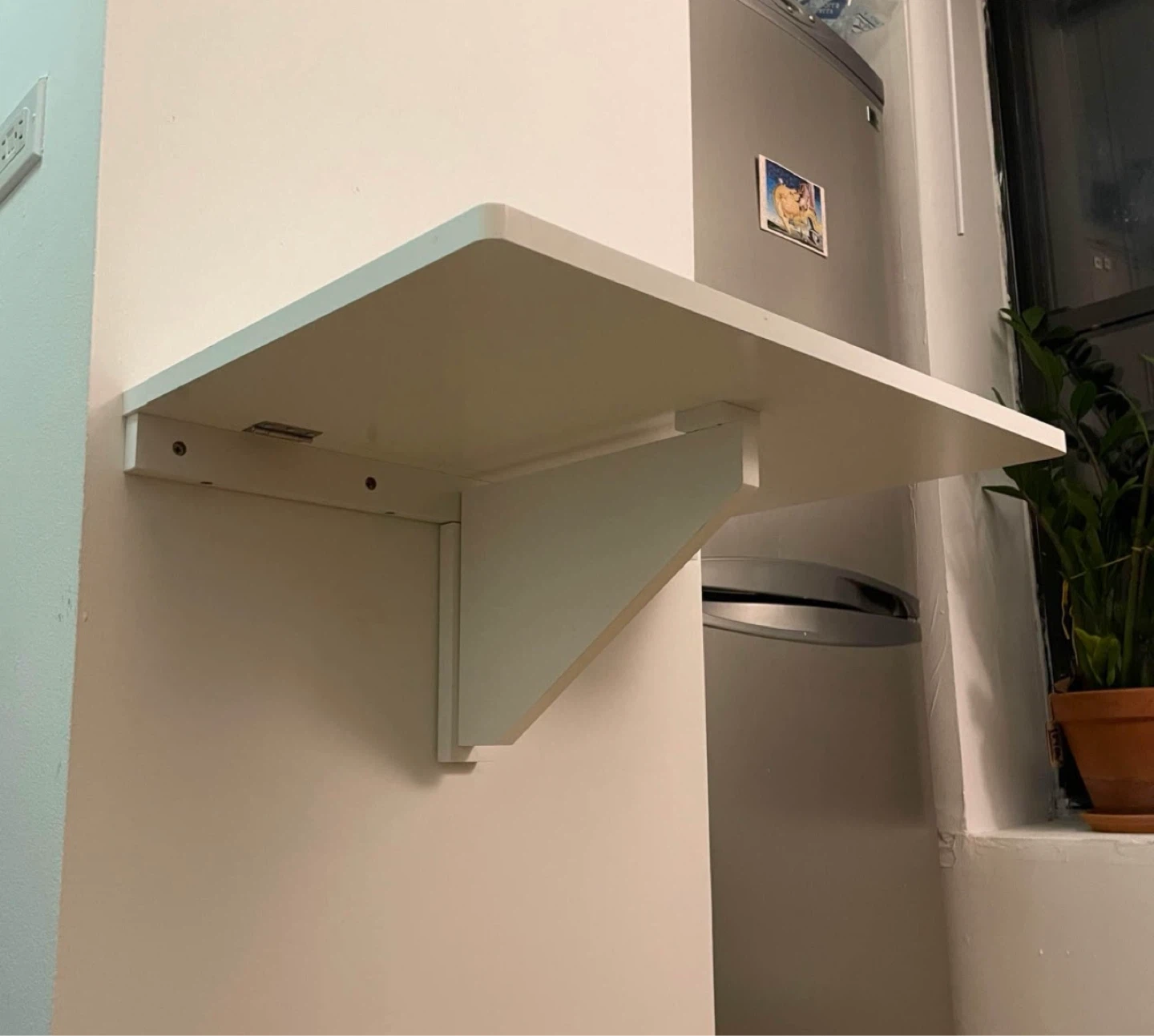 White Wall-Mounted Foldable Folding Table - photo 3