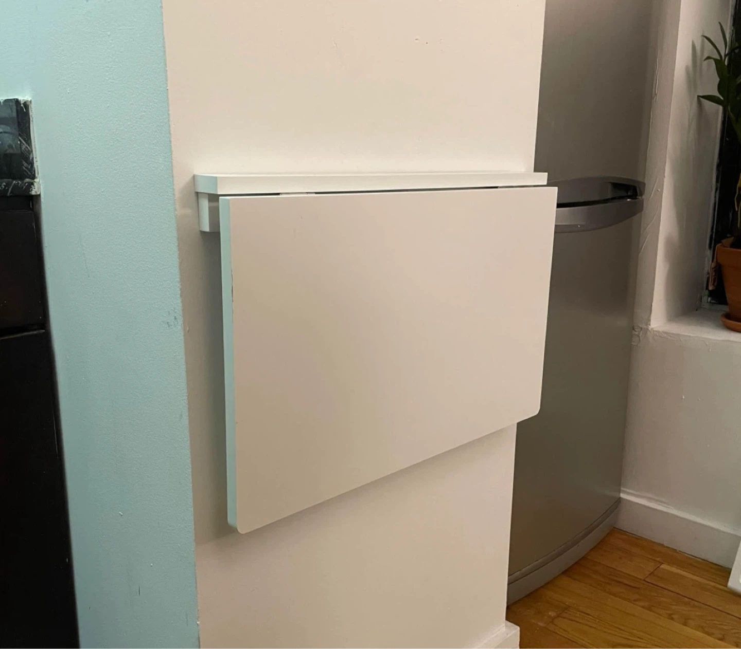 White Wall-Mounted Foldable Folding Table - photo 2