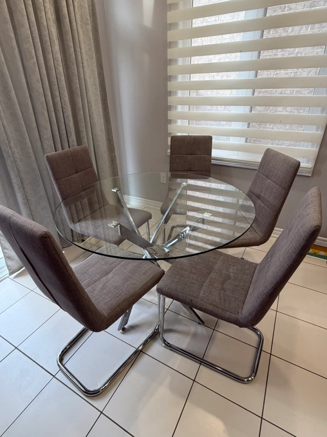 Glass Dining Table Set with 4 Chairs - photo 2