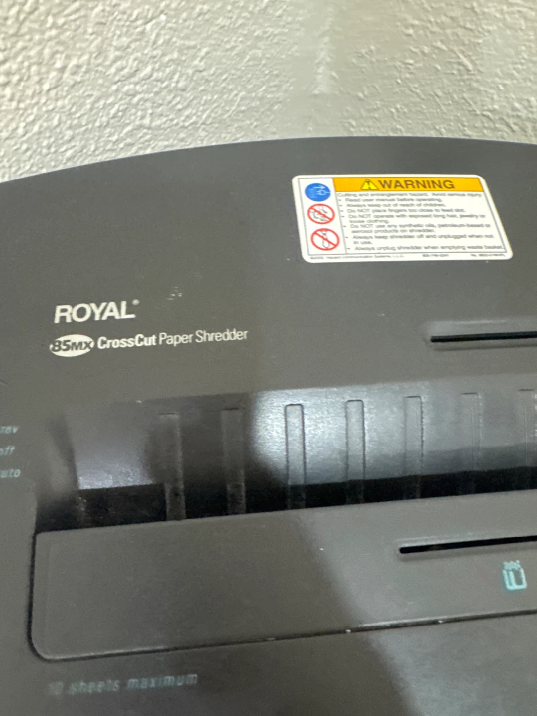 Royal 85MX CrossCut Paper Shredder - photo 3