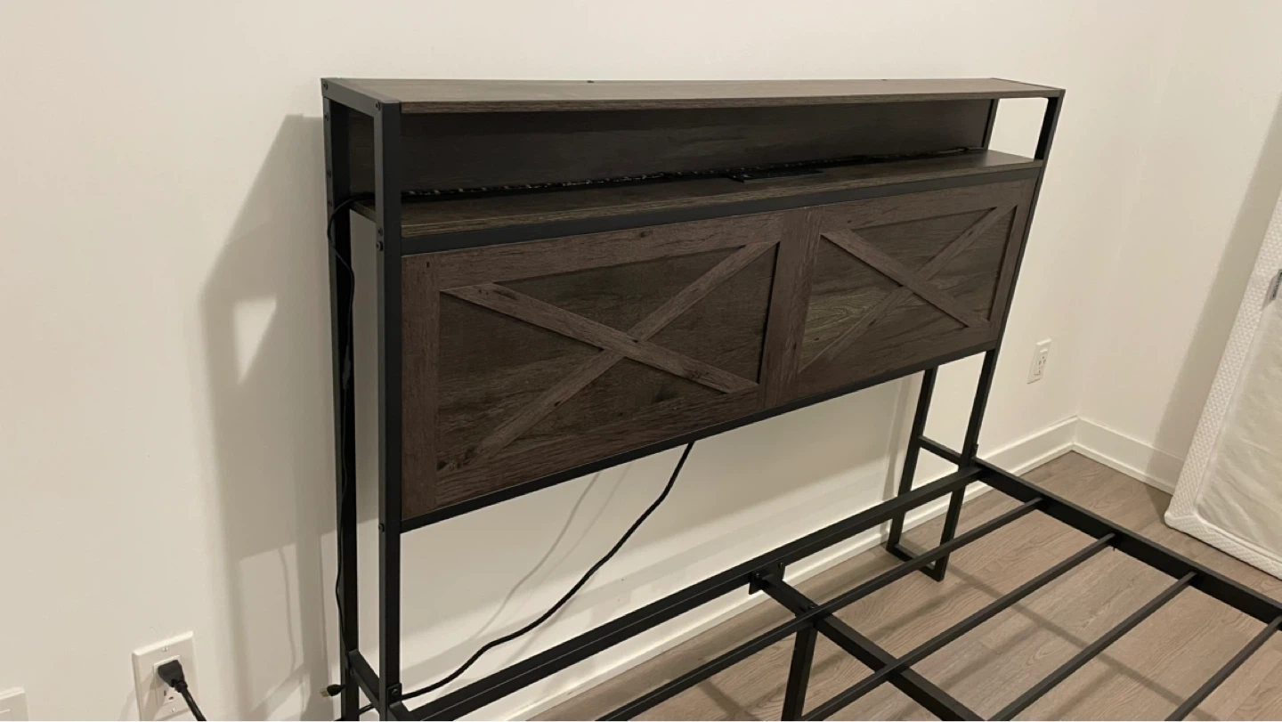 Metal Bed Frame with Headboard - Built-in Outlets & USB - photo 3