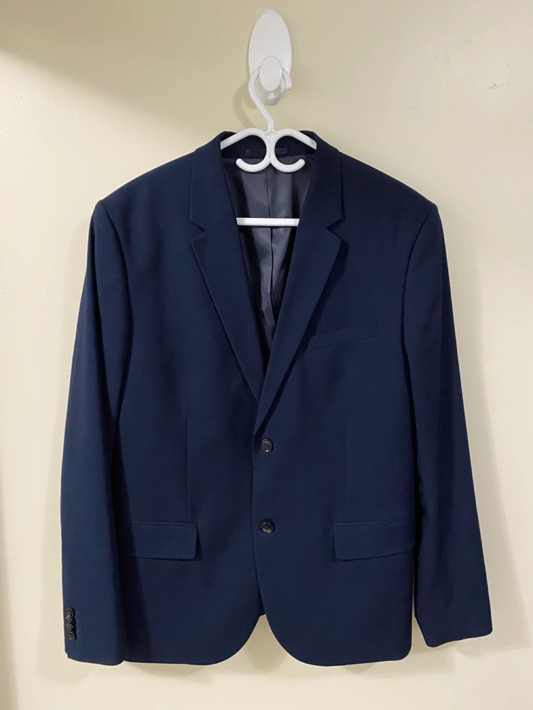 H&M Navy Blue Skinny Fit Blazer – Good, Used Condition
