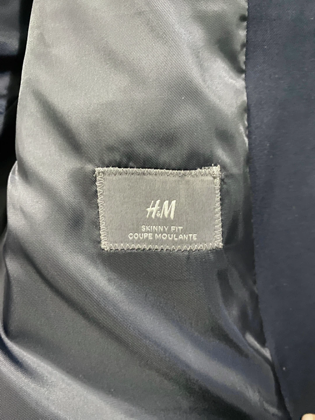 H&M Navy Blue Skinny Fit Blazer – Good, Used Condition - photo 4