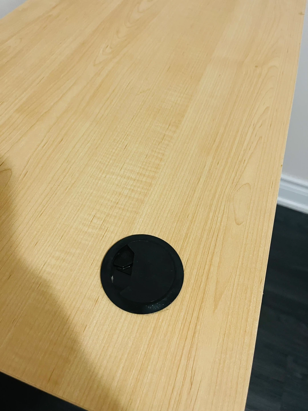 Light Wood Desk with Cable Grommet - photo 4