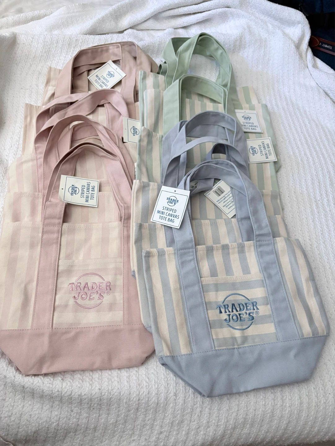 Trader Joe's Striped Mini Canvas Tote Bag