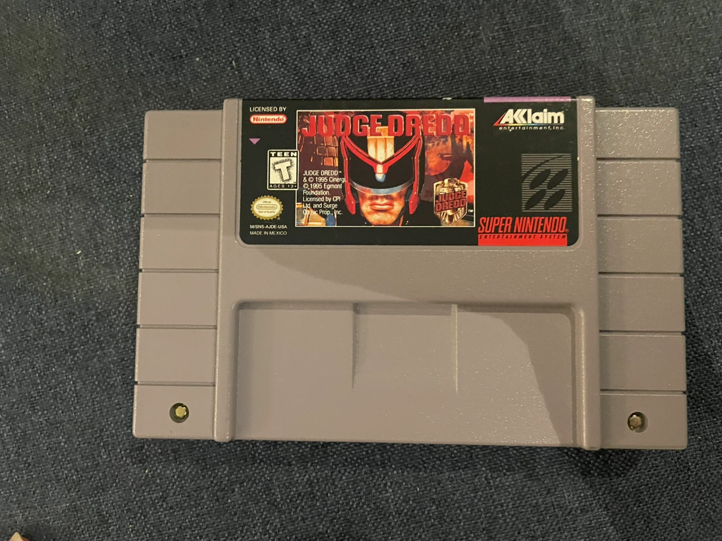 ⚽️Judge Dredd Super Nintendo Game Cartridge