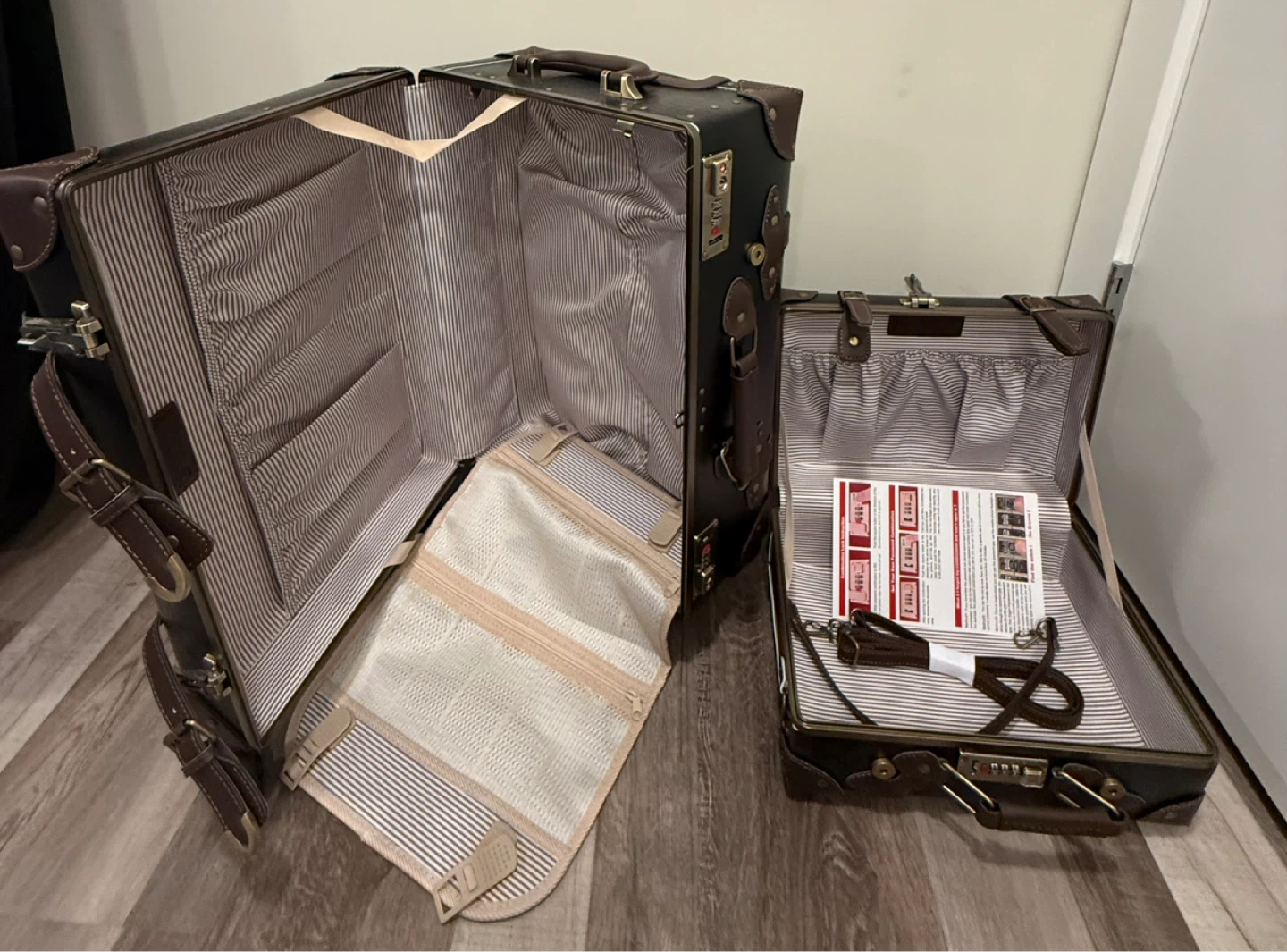Vintage Style Luggage Set - Black & Brown - photo 2