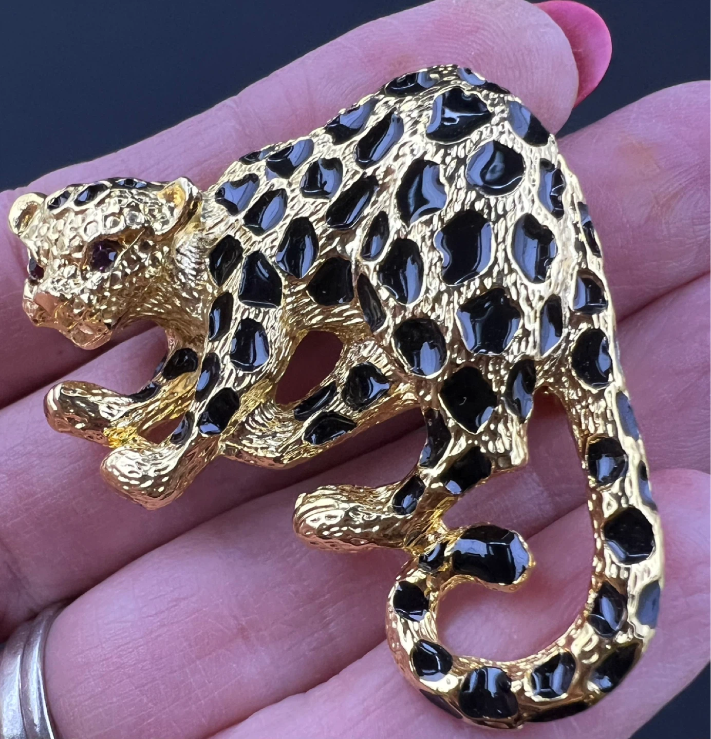 Vintage Signed ‘Park Lane’ Leopard Brooch/Pendant - photo 4