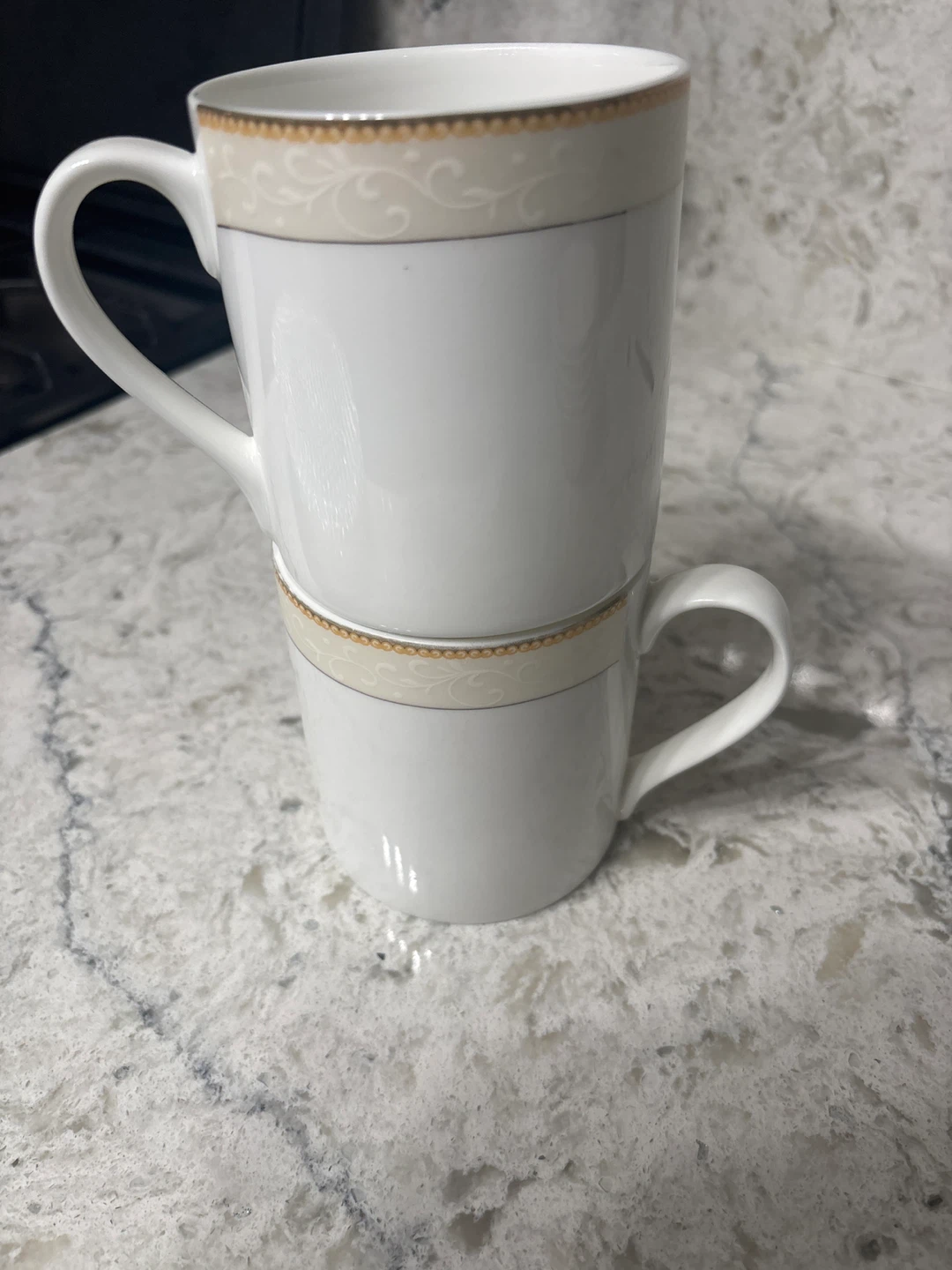 Happy Life Fine Bone China Mugs (Set of 5)