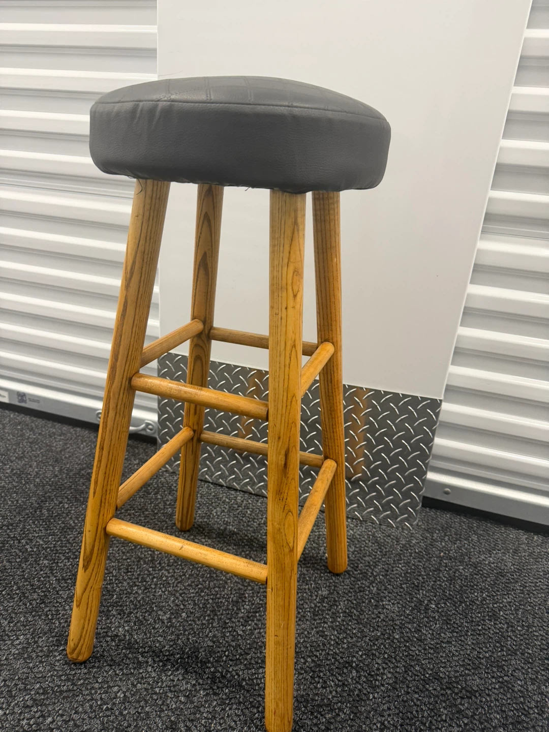 Wooden Bar Stool with Padded Seat - photo 3