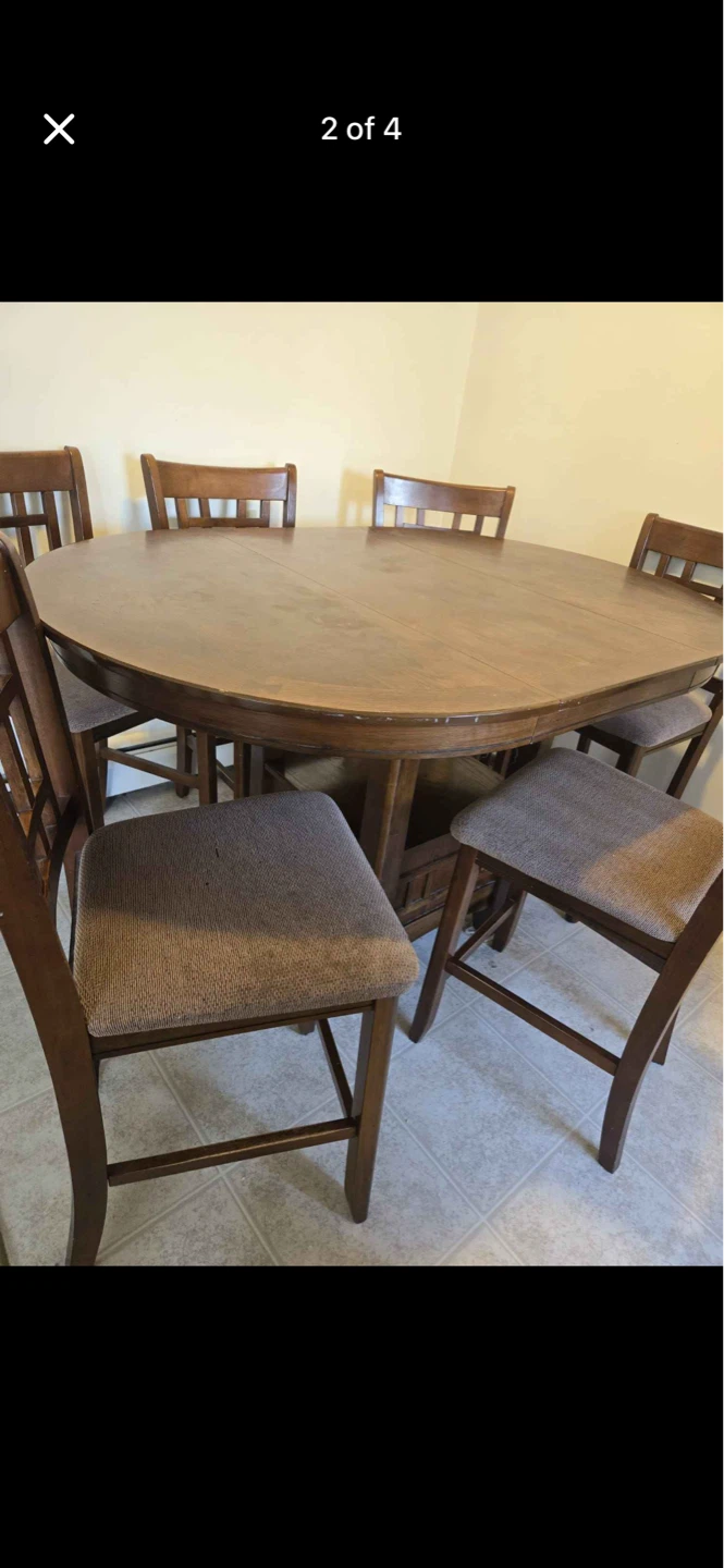 Counter Height Extendable Dining Table Set with 5 chairs