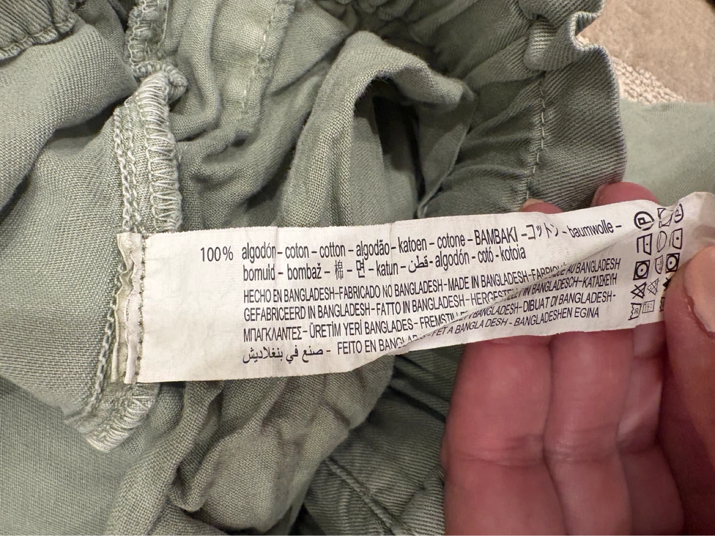 Zara Sage Green Poplin Cotton Drawstring Barrel Pants XL - photo 2