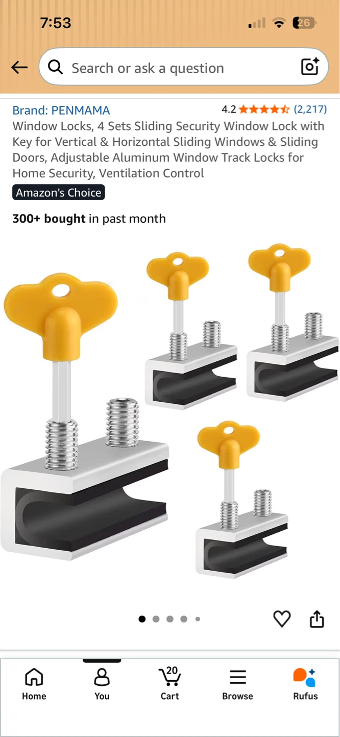 Window Locks - 4 Sets with Keys