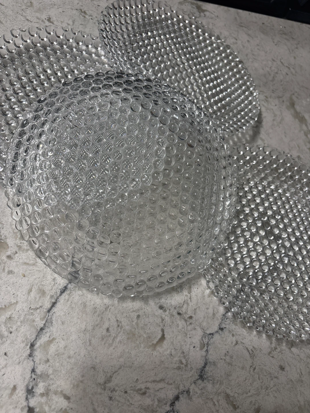 Set of 4 Clear Glass Bubble Charger Plates - photo 2