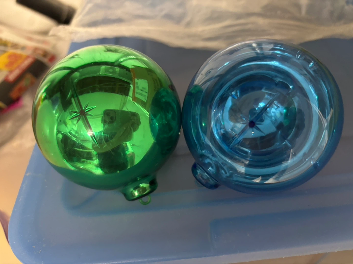 ⚽️Vintage Doubl-Glo plastic Christmas Ornaments