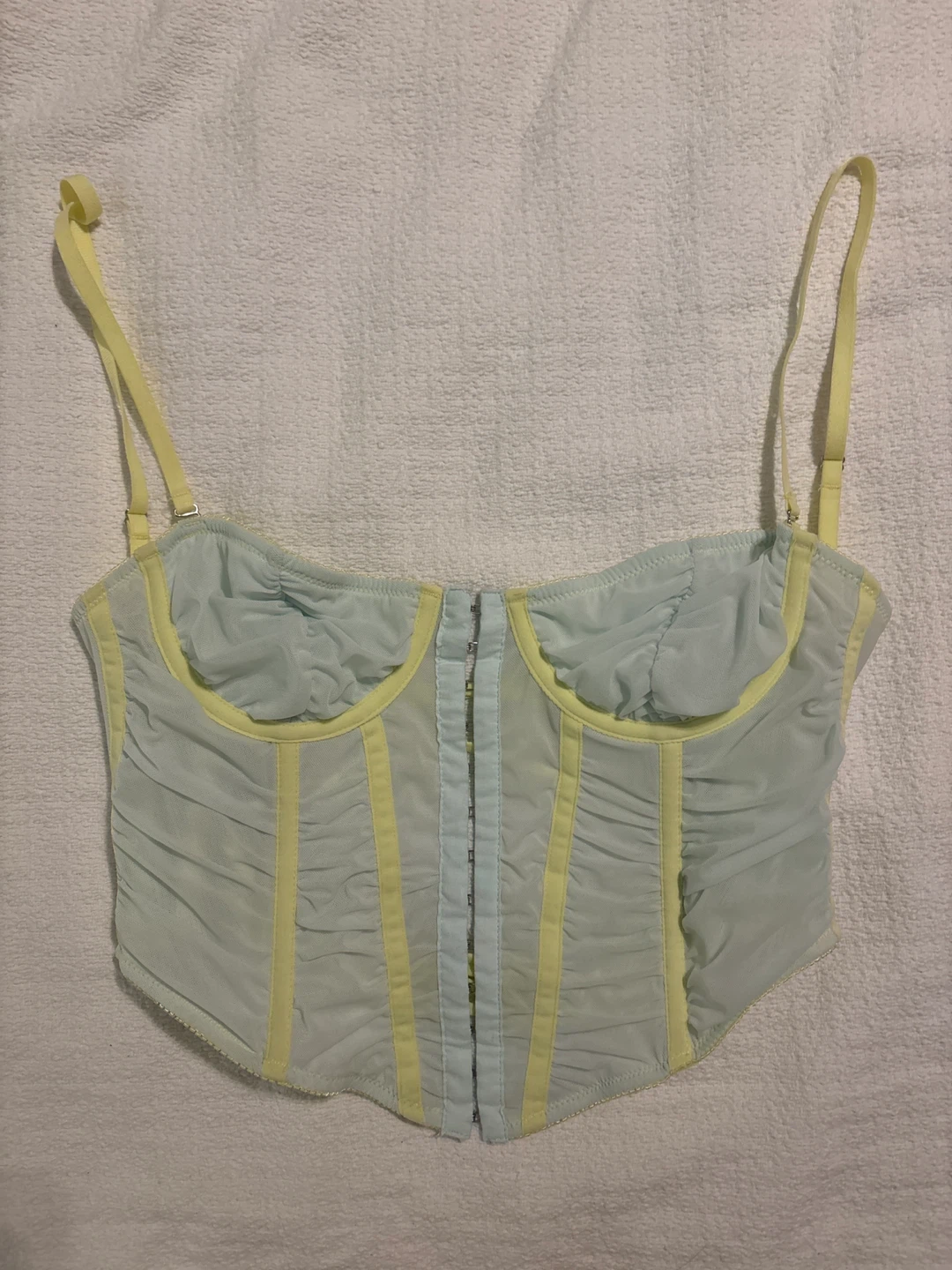 Light Blue & Yellow Corset Top