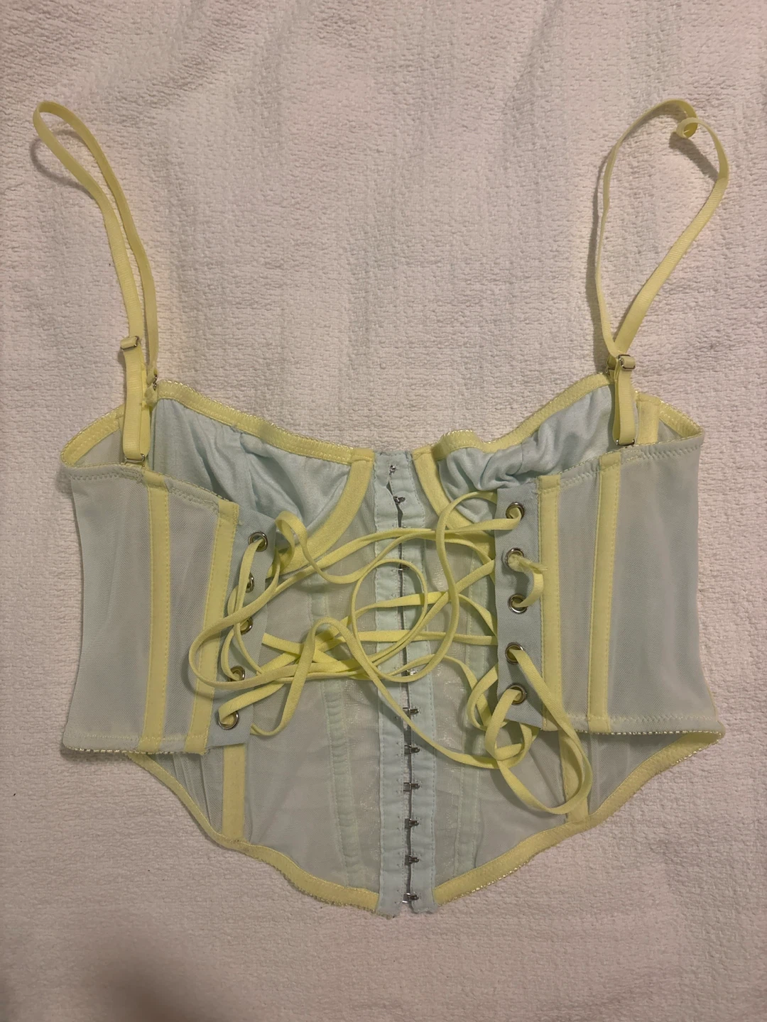 Light Blue & Yellow Corset Top - photo 2