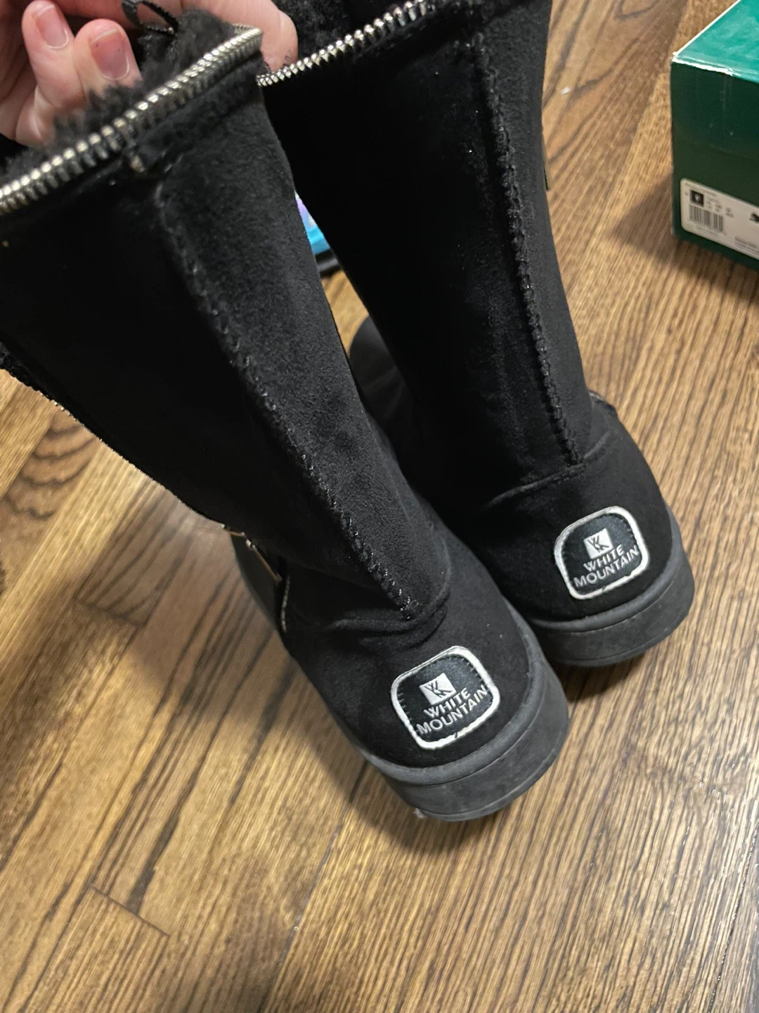 White Mountain Black Suede Boots with Zipper - photo 2